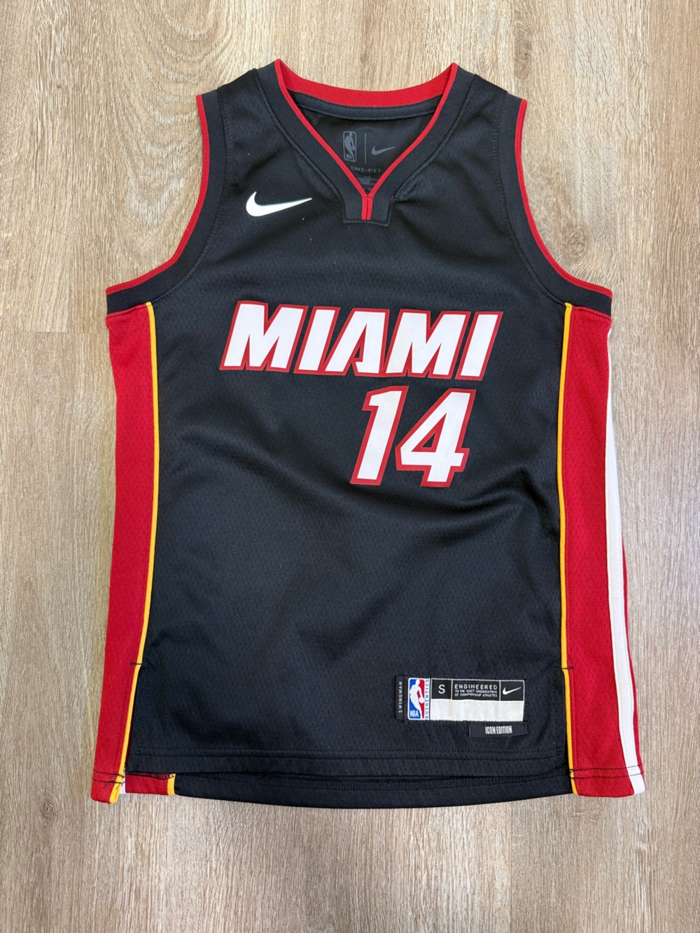Nike Miami Heat Black Red Gold #14 Jersey